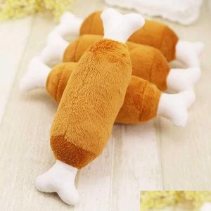 Jouets pour chiens à mâcher des pattes de poulet en polaire pour animaux de compagnie P Squeak Chew Sound Toy Fit pour les petites et moyennes durabilités Drop Delivery Home Garden Su Dhdzc