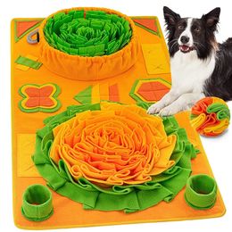 Jouets pour chiens à mâcher tapis de reniflage pour chien de compagnie tapis de reniflage d'odeur de nez jouet de puzzle pour chien bol d'alimentation lente distributeur de nourriture coussin de friandises lavable jouet pour chien 231129