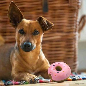 Jouets pour chiens à mâcher jouets pour chiens de compagnie beignet résistant aux morsures jouet sonore grinçant jouets à mâcher molaires d'épine pour chiens entraînement interactif de soulagement des dents de meulage