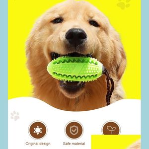 Jouets pour chiens à mâcher jouets pour chiens de compagnie interactif balle en caoutchouc naturel jouet drôle élasticité dents propres jouant des balles morales chiens à mâcher goutte Deli Dhg6O