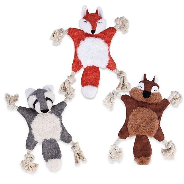 Jouets pour chiens à mâcher jouets pour chiens de compagnie en peluche à mâcher en peluche animaux animaux de compagnie jouet chiot renard écureuil pour chiens chat à mâcher fournitures grinçantes goutte Dh2Nv