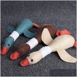 Jouets pour chiens à mâcher en lin pour animaux de compagnie, sonnant d'oie sauvage, meulage des dents, résistant aux morsures, Animal P, vente directe d'usine transfrontalière, livraison directe Dh6A7