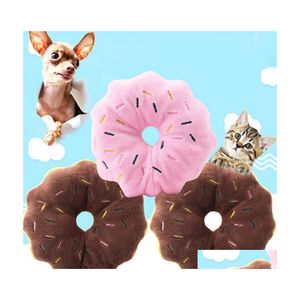 Jouets pour chiens à mâcher en peluche pour animaux de compagnie, en forme de beignet, à mâcher grinçant, molaire Durable pour l'ennui, chat, beignets, jouet, livraison directe, maison, jardin, Supp Dh8A6