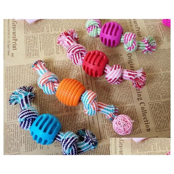 Jouets pour chiens à mâcher corde pour animaux de compagnie à mâcher boule d'os forme animale animaux de compagnie jouant noeud jouet coton dents nettoyage-jouets pour petit animal de compagnie-chiot Sn3106 Dr Dhczf