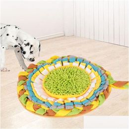 Toys pour chiens mâche pour animaux de compagnie Mat de puzzle du puzzle de la décompression Couverture alimentaire l'alimentation de soulagement empêchant l'étouffement et le lent Foo DHFDG