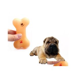 Chien Jouets À Mâcher Pet Supply Jouet En Caoutchouc Os Forme Squeak Son Interactif À Mâcher Pour Petit Chiot Drop Delivery Maison Jardin Fournitures Dhrp8