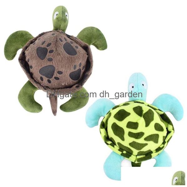 Jouets pour chiens à mâcher Tortue pour animaux de compagnie Jouet à mâcher Fun Clean Biteproof Peluche Tortue Figurine Bitesounding Dogs Supplies Drop Delivery Hom Dhgarden Dhqrs