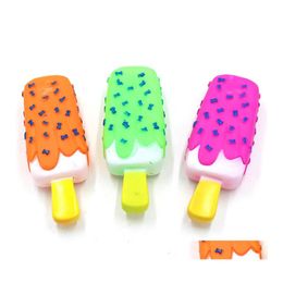 Hondenspeelgoed Chews Pet Toy Chew Squeaky Rubber Popsicle gevormd voor Cat Puppy Kleine honden Ice Cream Bite Molair grappige interactieve drop de dhmut