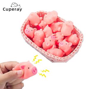 Dog Toys Chews Pet Toy Cute Pink Pig Squeeze Squeaky Sound Soft Rubber Mini Toy Chew Interactive Games Training Funny Toy Pet Supplies 10stcs G230520