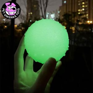 Juguetes para perros Masticables Juguete para mascotas Bola brillante de noche Alimento de fuga de caucho natural puro para cachorros grandes Antideslizante Luminoso 221111