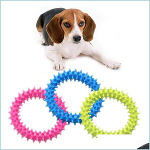 Hondenspeelgoed kauwt Pet Toys Dog Biting Ring Toy Soft Molair Rubberen Bite Reiniging Tand Verhoog de intelligentie van huisdieren Tool Drop Dhggn Dhggn