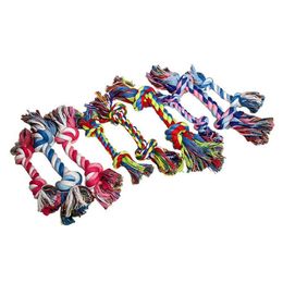 Jouets Pour Chiens À Mâcher Animaux De Compagnie Jouet Chiens Fournitures Pour Animaux Chiot Coton Noeud À Mâcher Durable Tressé Os Corde 18 Cm Drôle Outil Couleur Aléatoire Drop Deliv Dh4Jr