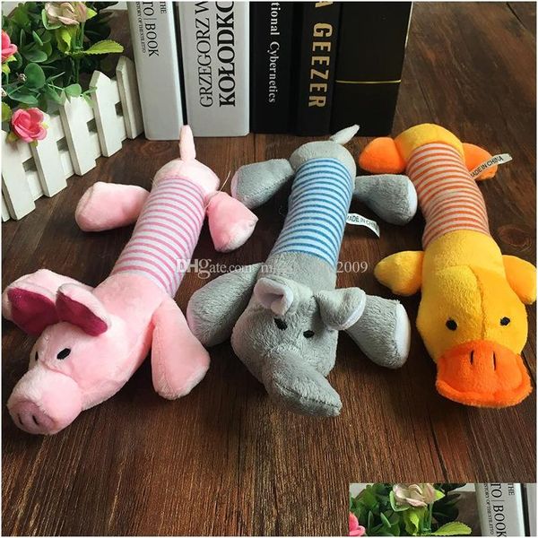 Jouets pour chiens mâches en peluche jouet animal de compagnie chiot souet mâteur squeaker cochon pigle elephant canard gouttes de cadeaux de gouttes à la maison dh51y