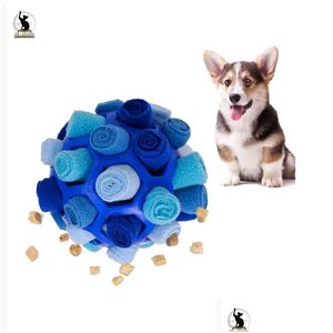 Jouets pour chiens à mâcher Puzzle encourager les compétences de recherche de nourriture naturelles Portable animal de compagnie interactif balle à renifler alimentation lente formation jouet éducatif Dhcq9