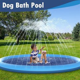 Hondenspeelgoed Chews PVC Water Spray Pad Summer Dog Toys Pet Kids Outdoor zwembad Splash Sprinkler Mat Lawn Beach Interactive Play Water Tool 230812