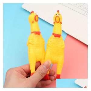 Juguetes para perros Mastica Gritando Pollo Squeeze Sonido Juguete Mascota Gato Niños Descompresión Herramienta Divertida Goma Squeak Squeaker Cachorro Regalo Dh9871 Dhuwy