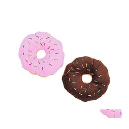 Chien Jouets À Mâcher Sightly Pet Chew Cotton Donut 12Cm Play Lovely Puppy Cat Ting Squeaker Quack Sound Toy Drop Delivery Home Garden Sup Dh6Ju