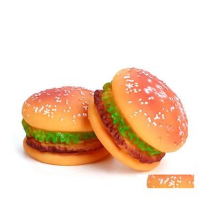 Dog Toys Chews Simation Hamburger -vormig huisdier grappig geluid piepen kauwspeelgoed voor honden katten training spelen kauwen drop levering home dhluf