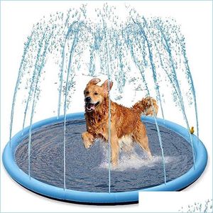 Hondenspeelgoed kauwen smmer hondenspeelspatsplash sprinkler pad voor honden dikker huisdier zwembad interactief buitenspel watermat speelgoed katten en kind dh9du