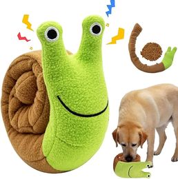 Jouets pour chiens à mâcher couinant pour animaux de compagnie reniflant des escargots en peluche nourriture tibétaine Puzzle molaire interactif chat jouet mangeoire en gros 231019