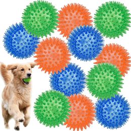 Jouets pour chiens mâche des balles grinçantes épineuses nettoie les dents et favorise la santé des gencives dentaires pour votre animal de compagnie Squeaker Ball Chewers agressifs Bdesybag Amu93