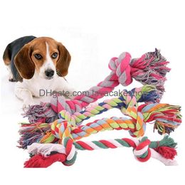 Jouets pour chiens à mâcher par sublimation pour animaux de compagnie, chiots à double nœud, cordes à mâcher, dents propres, corde en os tressée durable, fournitures de jouets molaires pour animaux de compagnie Ra Dh9Ox