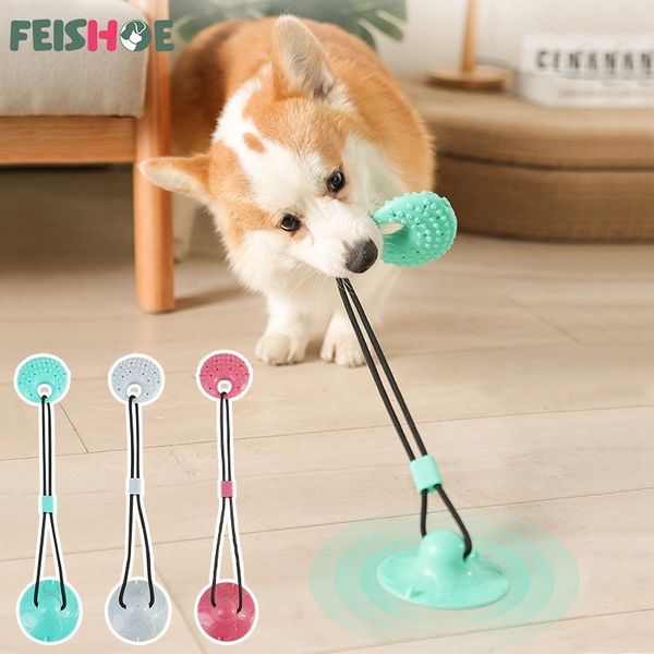 Jouets pour chiens mâche ventouse remorqueur interactif morsure résistant à la balle de nettoyage des dents pour chiens de taille moyenne jeux TPR fournitures pour animaux de compagnie 230818