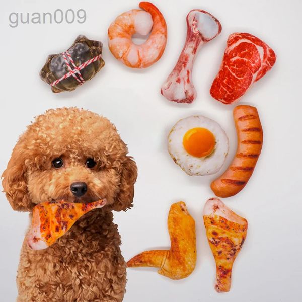 Hondenspeelgoed Interessant knijpspeelgoed geschikt voor kleine en middelgrote honden puppy's bijtvast gesimuleerde honden vlees zeevruchten ijs serie huisdierproducten 231116