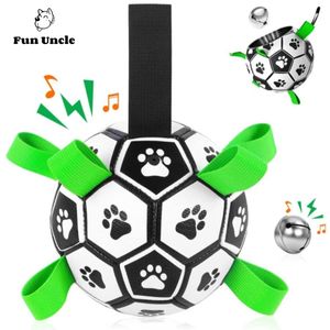 Jouets pour chiens ballon de football avec sangles, jouets interactifs pour chiens, jouet d'eau de remorqueur de chien de chiot, balles de chien lumineuses dans le noir pour chiens