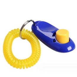 Clicker de entrenamiento para perros, Gato de plástico, nuevos perros, herramientas de ayuda para entrenar, correa de muñeca ajustable, llavero con sonido, suministros de juguetes para perros