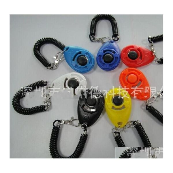 Entraînement de chien Obéissance Abs Trainer 7 couleurs Animaux Outil d'enseignement Bracelet en plastique Bouton Clicker Sounder Tractable Pet Trainers Do Otthq