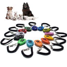 Hondtraining gehoorzaamheid klikkleed Pet Cat Plastic S Klik Trainer Aid Tools Instelbare polsbandje Sound Key Chain Supplies 230503