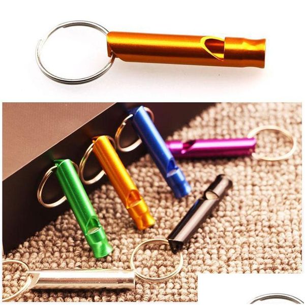 Chien Formation Obéissance Chiens Porte-clés Sifflet Mini Aluminium Randonnée En Plein Air Portable Survie Petit Porte-clés Personnalisé Tqq Drop Del Dhd6W