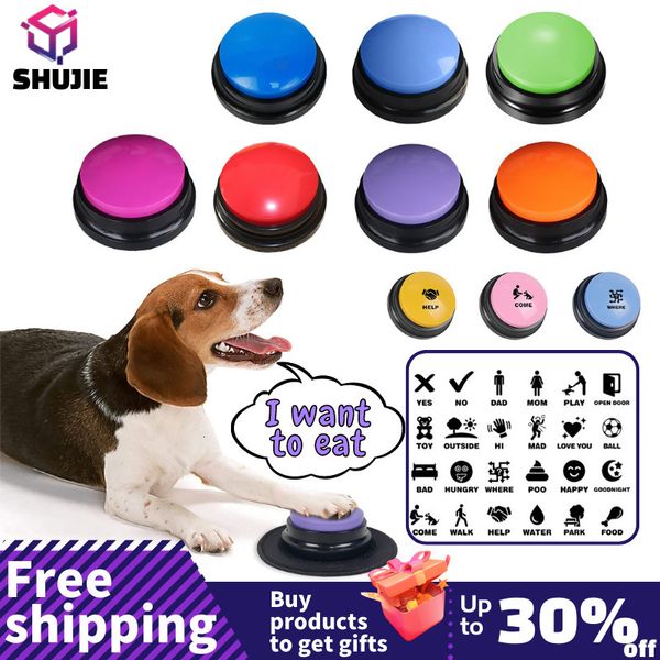 Chien Formation Obéissance Pet Sound Box Enregistrable Parler Bouton Chat Enregistreur Vocal Parler Jouet Pour Animaux De Compagnie Communication Outil De Formation Squeeze Box Chien Jouets 230617