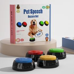Hondentraining Gehoorzaamheid Pet Training Buttons 4pcsbox Recordable Pet Toys Interactief speelgoed voor huisdieren Spraakknoppen Speelgoed voor huisdieren 230617