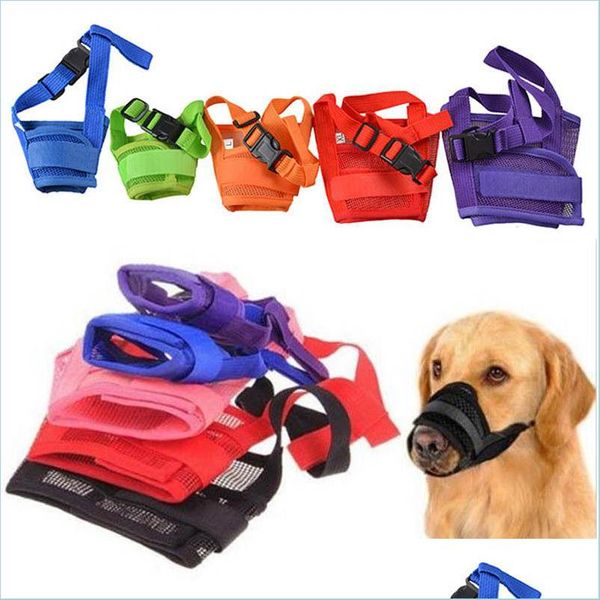 Dressage de chien obéissance muselières pour chiens souples taille S2XL maille d'air respirante et réglable pour éviter les morsures et les aboiements Dhg7J