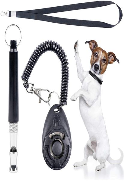 Sifflet d'entraînement pour chien avec Kit Clicker, pas réglable, ultrasonique avec lanière pour rappel d'animaux, contrôle silencieux JK2012KD7331405