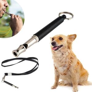 Sifflets de dressage pour chien Kit de sifflet à ultrasons silencieux pour chien Arrêtez d'aboyer Pas réglable avec sangle de longe et fournitures pour animaux de compagnie Clicker