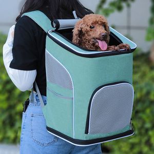 Chien voyage en dehors du sac de chat portable respirable grande capacité pliable cage chat épaule de chien cage animal de compagnie 230307