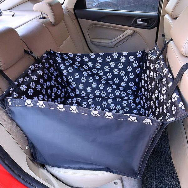 Chien voyage à l'extérieur mignon pied impression s sac étanche arrière arrière siège de voiture pour animaux de compagnie couverture tapis hamac coussin transportant pour s sécurité 230307