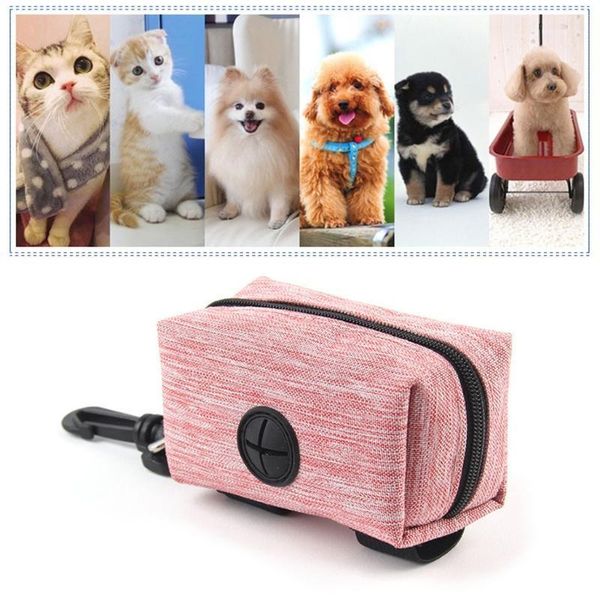 Bolsa de viaje para perros al aire libre para cachorros, soporte para caca, bolsas de plástico, contenedor Multicolor opcional con gancho de Metal para perros, suministros diarios