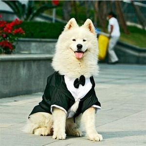 Honden trouwpak jongen hond kleding smoking corgi bulldog samoyed husky golden retriever kleding huisdier jas outfit dropship 201102