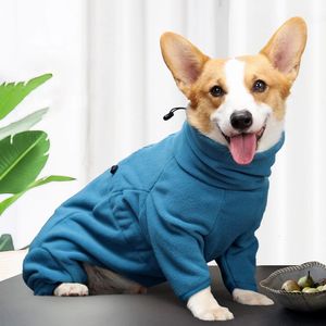 Hond winterjas zachte fleece pullover pyjama's huisdier winddicht warm koude weer jas Vest gezellige onesie jumpsuit kleding outfit 240412