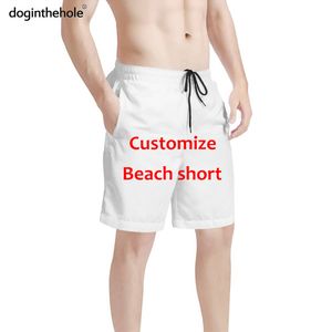 Doginthehole Men Summer Beach Zwembroek Buiten Sport Ademend kort Elastisch Quick Dry Atcess Shorts Home Casual Wear 220616