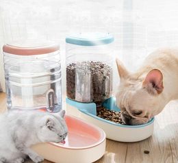 Comedero automático para perros, bebedero para gatos, cuenco para perros, combinación de alimentación de agua, cubo de almacenamiento de alimentos, tamaño 4321275108677