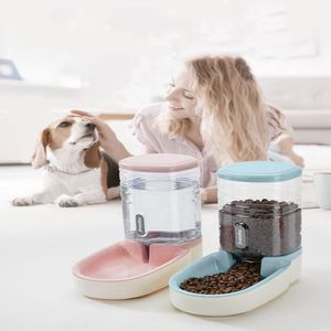 Bol automatique pour animaux de compagnie, abreuvoir pour chats, bol pour chiens, combinaison d'alimentation en eau, seau de stockage des aliments, taille 43 21 27217Z