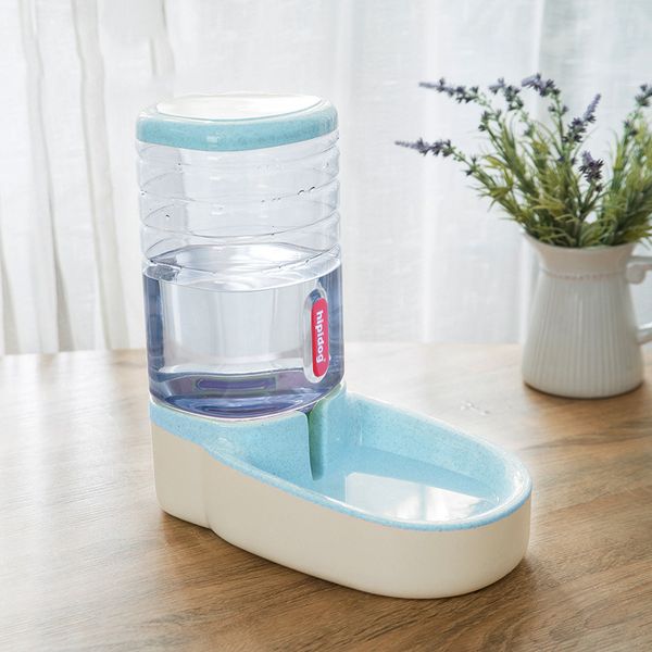 Alimentador automático para mascotas para perros, bebedero para gatos, cuenco para perros, combinación de alimentación de agua azul, Cubo de almacenamiento de alimentos, tamaño 43*21*27