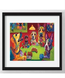 Honden spelen poker met de hand geschilderde HD -print muurwand Art Animal Portret Oil Painting on Canvas Multi Custom Size frame5825561