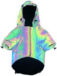 Honden Windbreaker reflecterende flitsende hondenkleding verdikking warme huisdier hoodie voor kleine middelgrote grote doggy jas fashional kleding puppy jas PUG 6XL A170