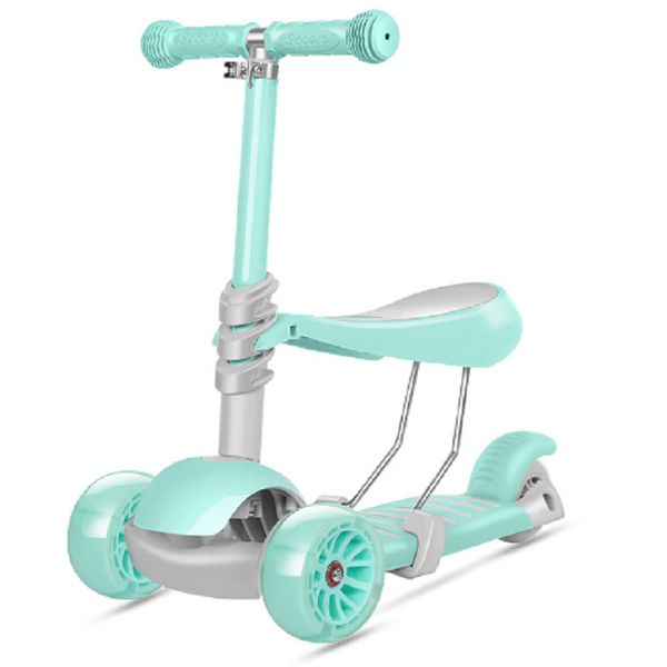 DOKI jouet pliable Kids Kick Scooters avec siège et Flash Wheelkids Scooter Scooter Light Up Toys Up Wheel résistant